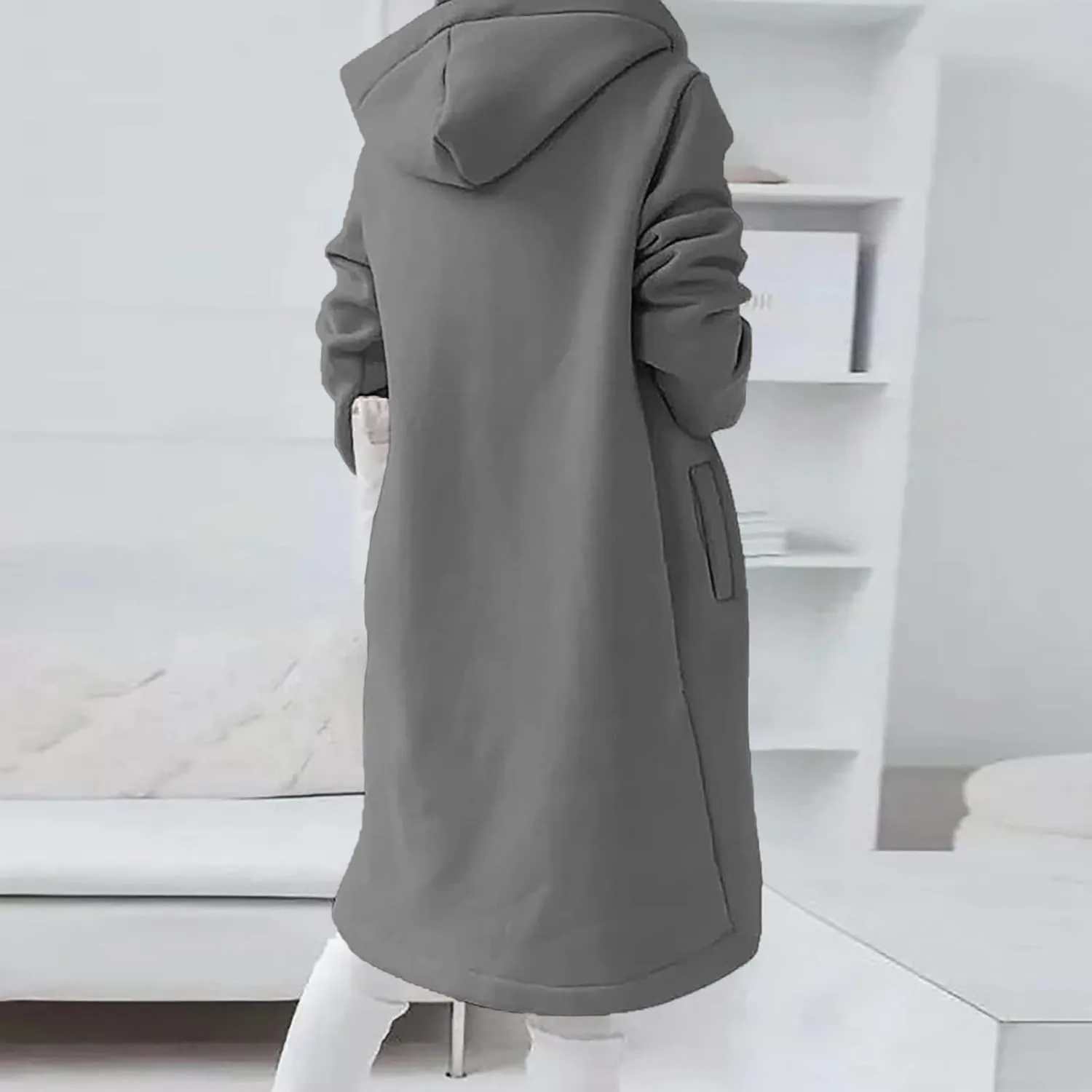 Zip Up Hoodie Women,2024 Trendy Irregular Hem Oversized Hoodies Long Tunic Sweatshirt Open Front Cardigan Jacket